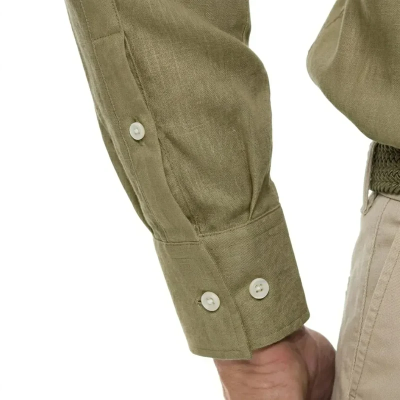 CHEMISE EN LIN KAKI | HOMME