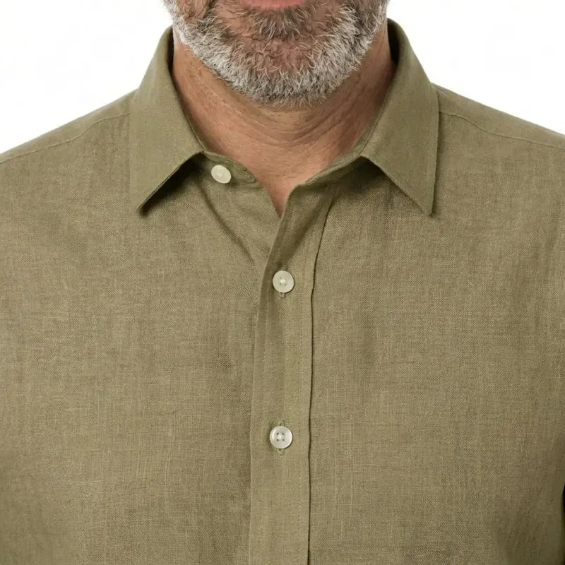 CHEMISE EN LIN KAKI | HOMME
