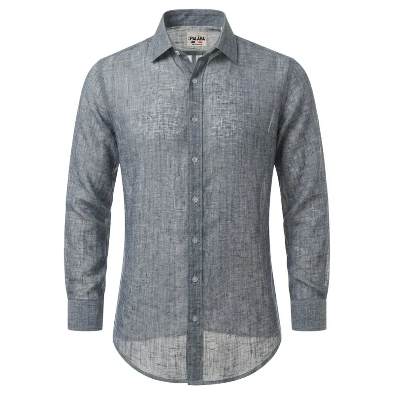 CHEMISE EN LIN BLEU | DENIM