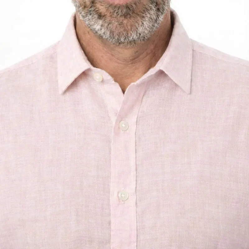 CHEMISE EN LIN ROSE HOMME