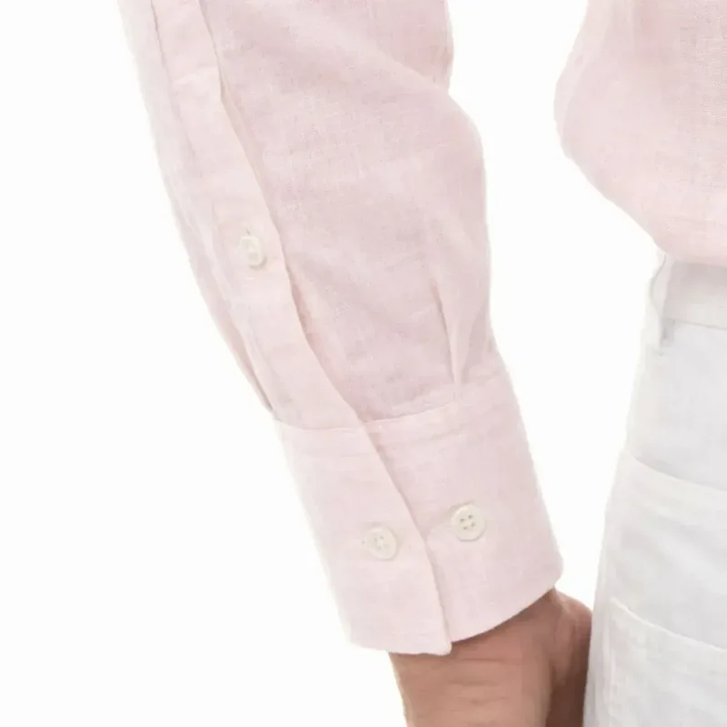 CHEMISE EN LIN ROSE HOMME