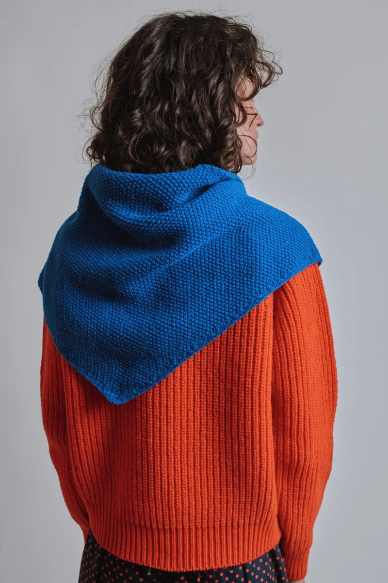 HORTENSE Bandana in Merino Wool - Cobalt Blue