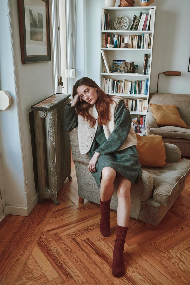PERRINE Sweater Dress in Merino Wool - Ash Grey