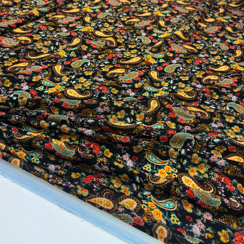 Tissu Mousseline Crinkle Viscose - Fileté, Terrina