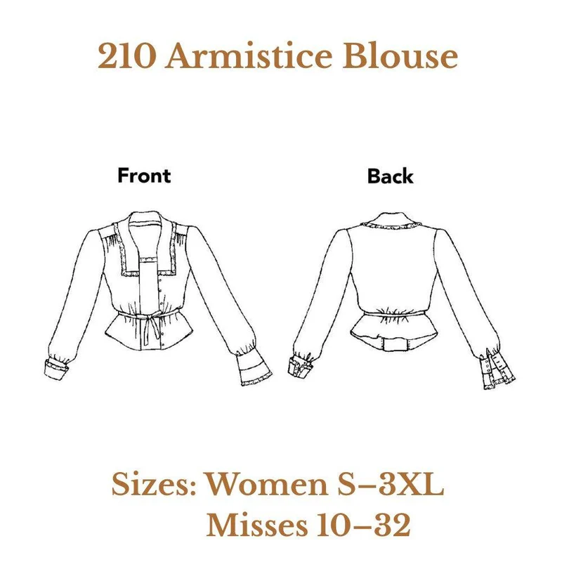 PATRON DE COUTURE PDF | 210 Blouse Armistice | Folkwear