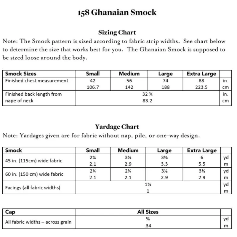 PATRON DE COUTURE PDF | 158 Smock ghanéen | Folkwear | UNISEXE
