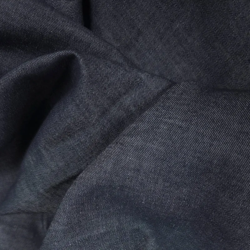 Chambray de coton | Bleu foncé | 90 cm | Fin de rouleau
