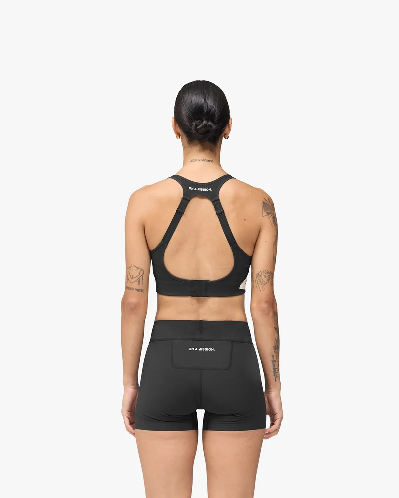 247 On A Mission High Support Sports Bra - Jet Black