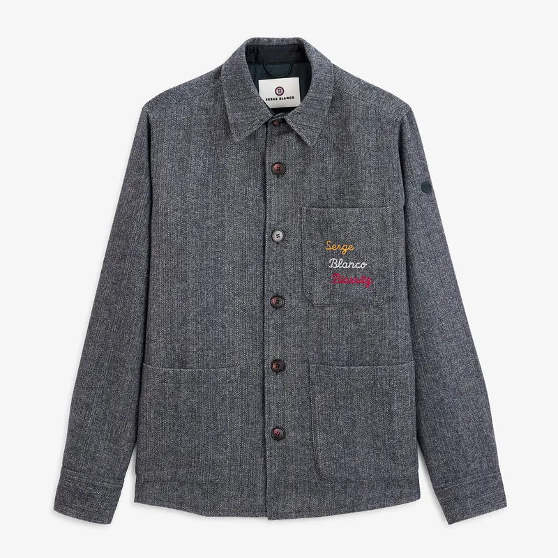 Veste Worker doublée lainage broderie « Serge BLANCO BIARRITZ » Trap
