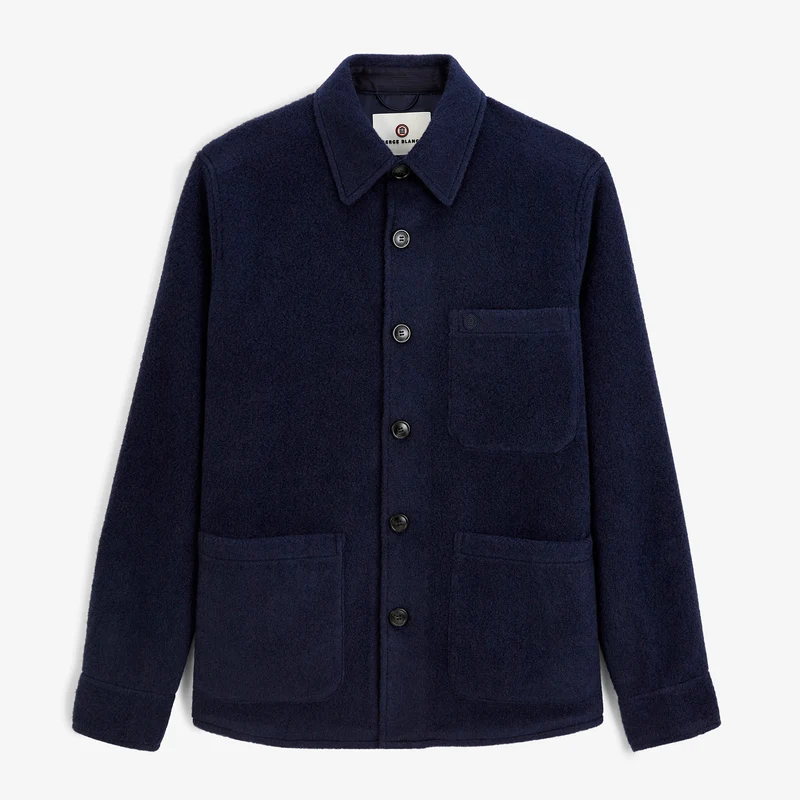Veste Worker doublée lainage bleu marine foncé Trap