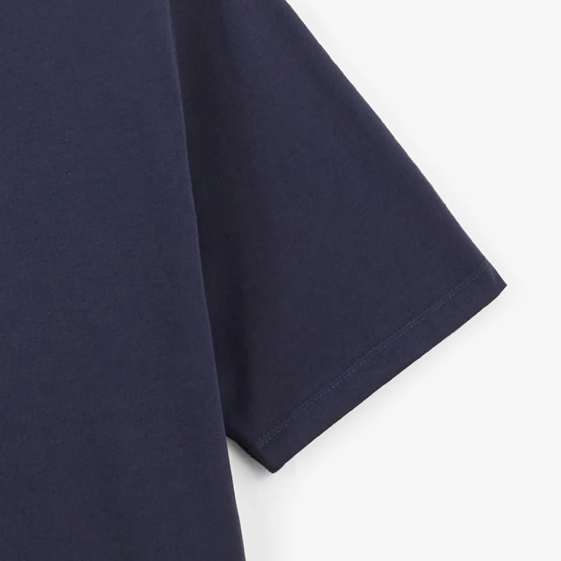 T-shirt manches courtes col rond 100% coton bleu marine Théo
