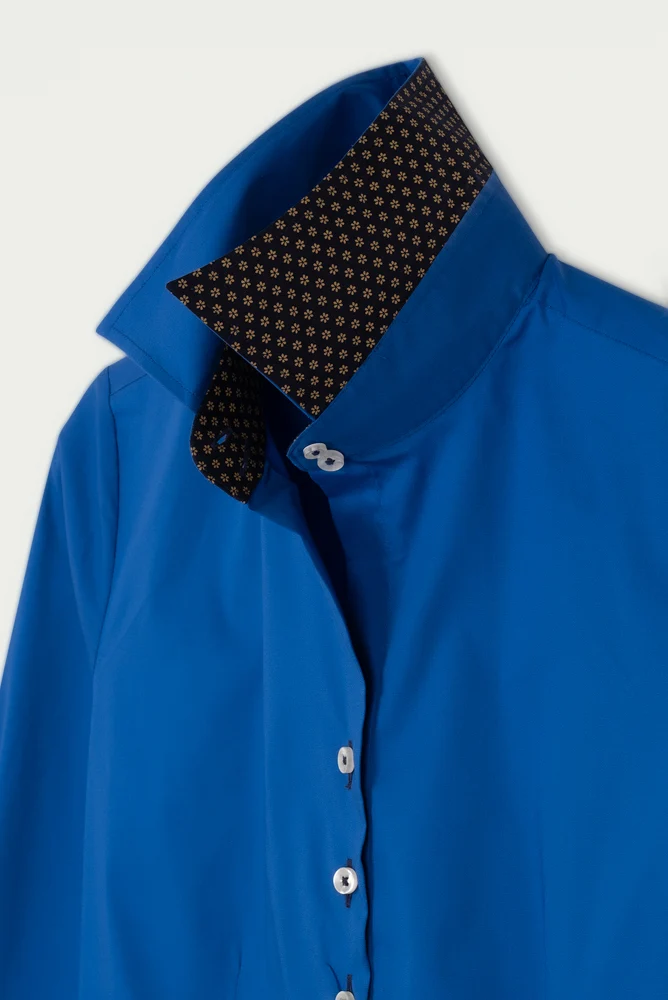 Linda Sport Poplin Stretch Women Shirt Navy Blue