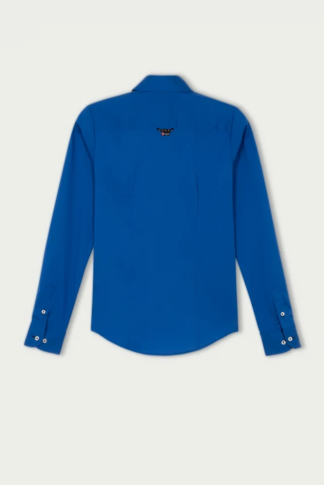 Linda Sport Poplin Stretch Women Shirt Navy Blue