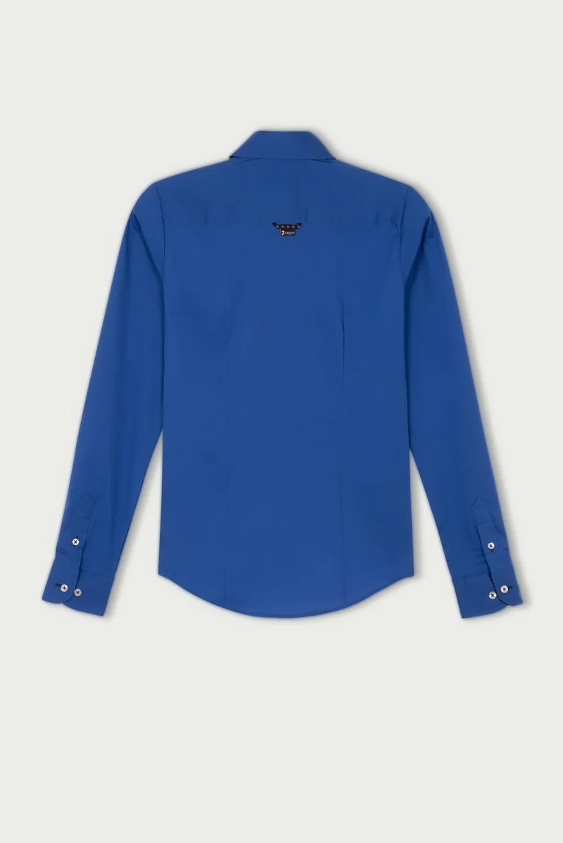 Linda Sport Poplin Stretch Women Shirt Navy Blue