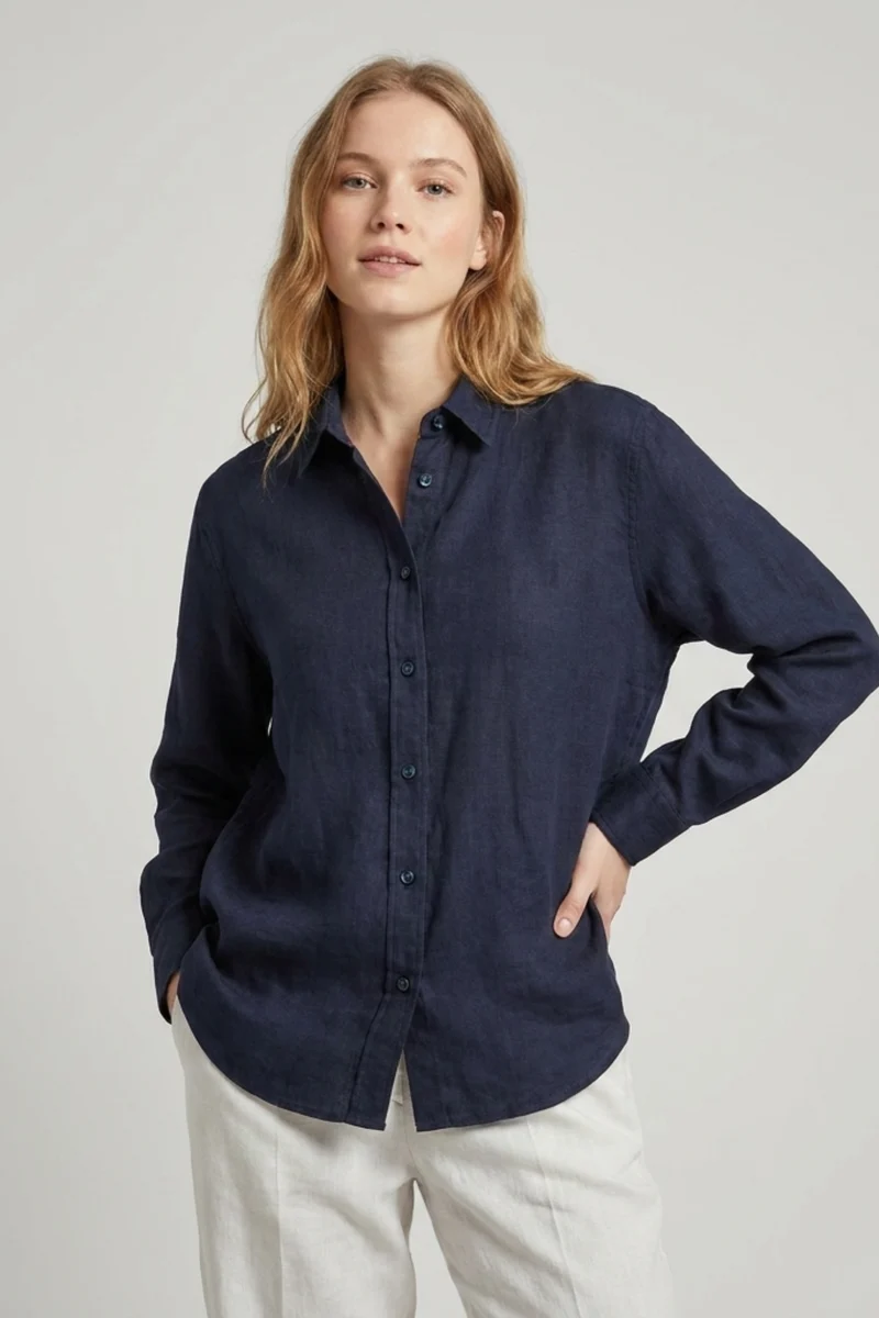 Beatrice Sport Linen Women’s Shirt Blue