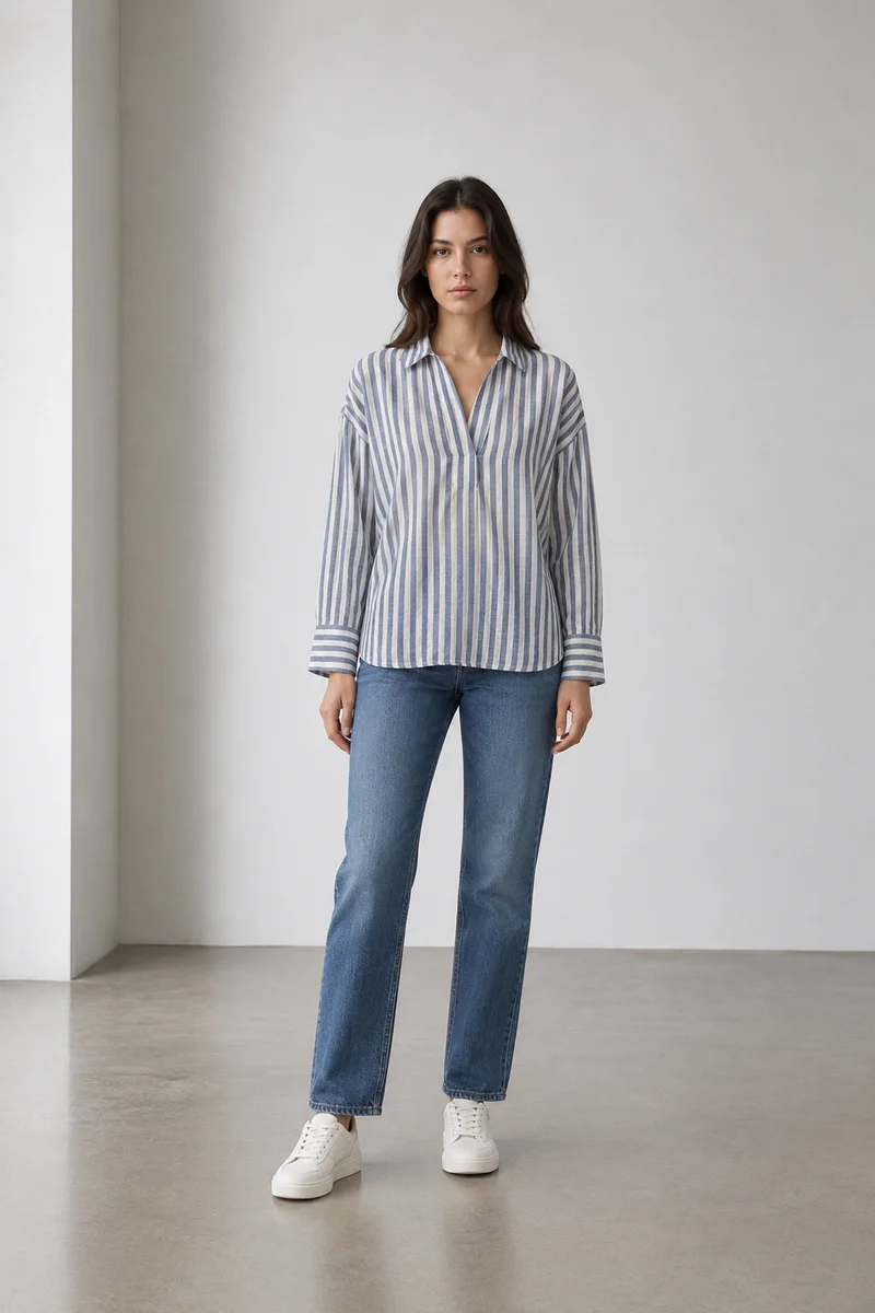 Nivea|Cotton Striped Relaxedfit Tunic