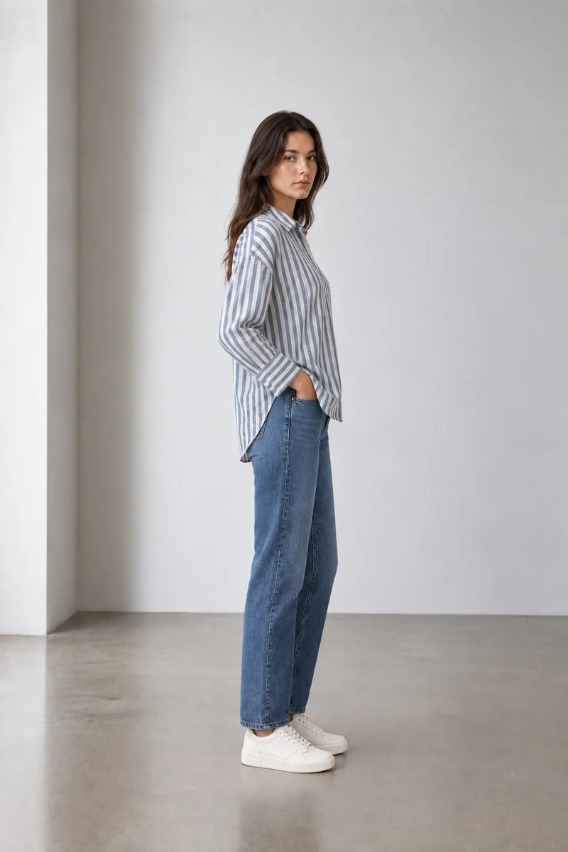 Nivea|Cotton Striped Relaxedfit Tunic