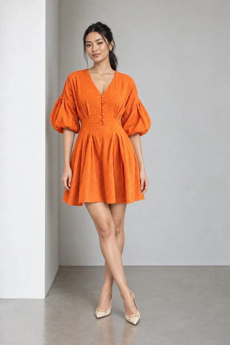 Livara|Cinched Waist Cotton Mini Dress