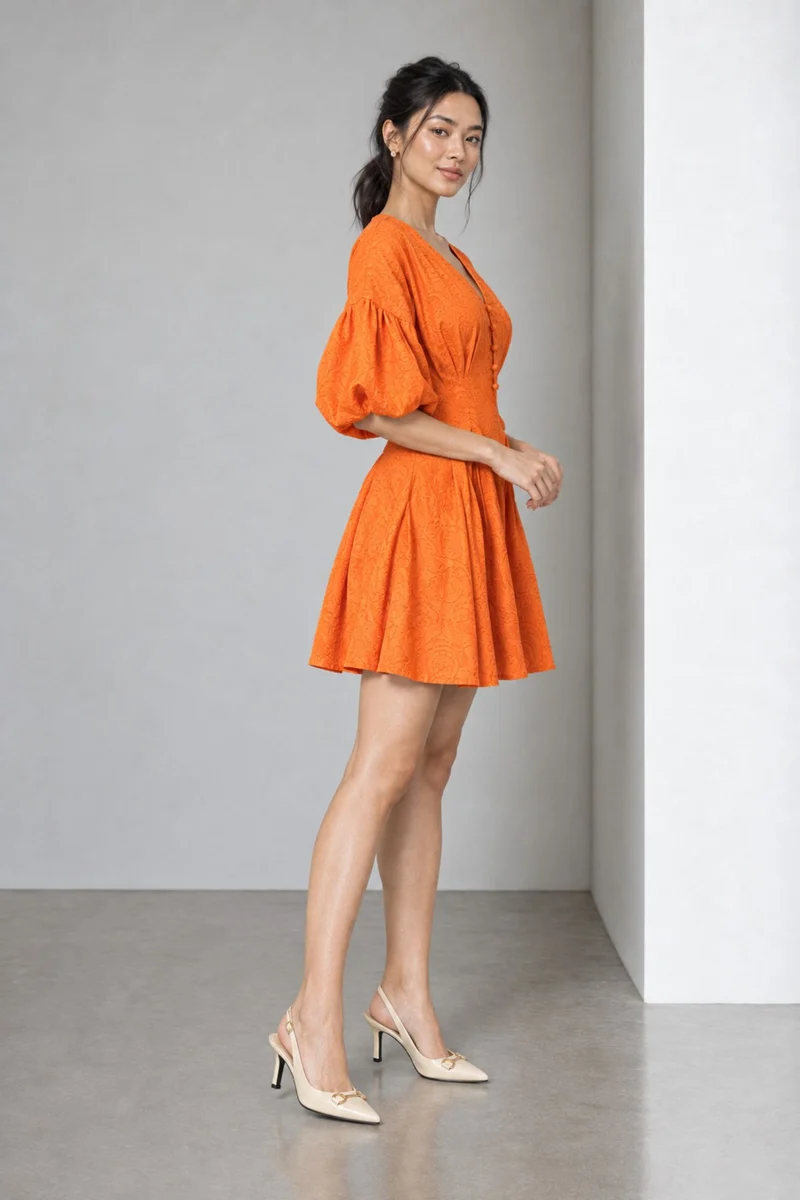 Livara|Cinched Waist Cotton Mini Dress