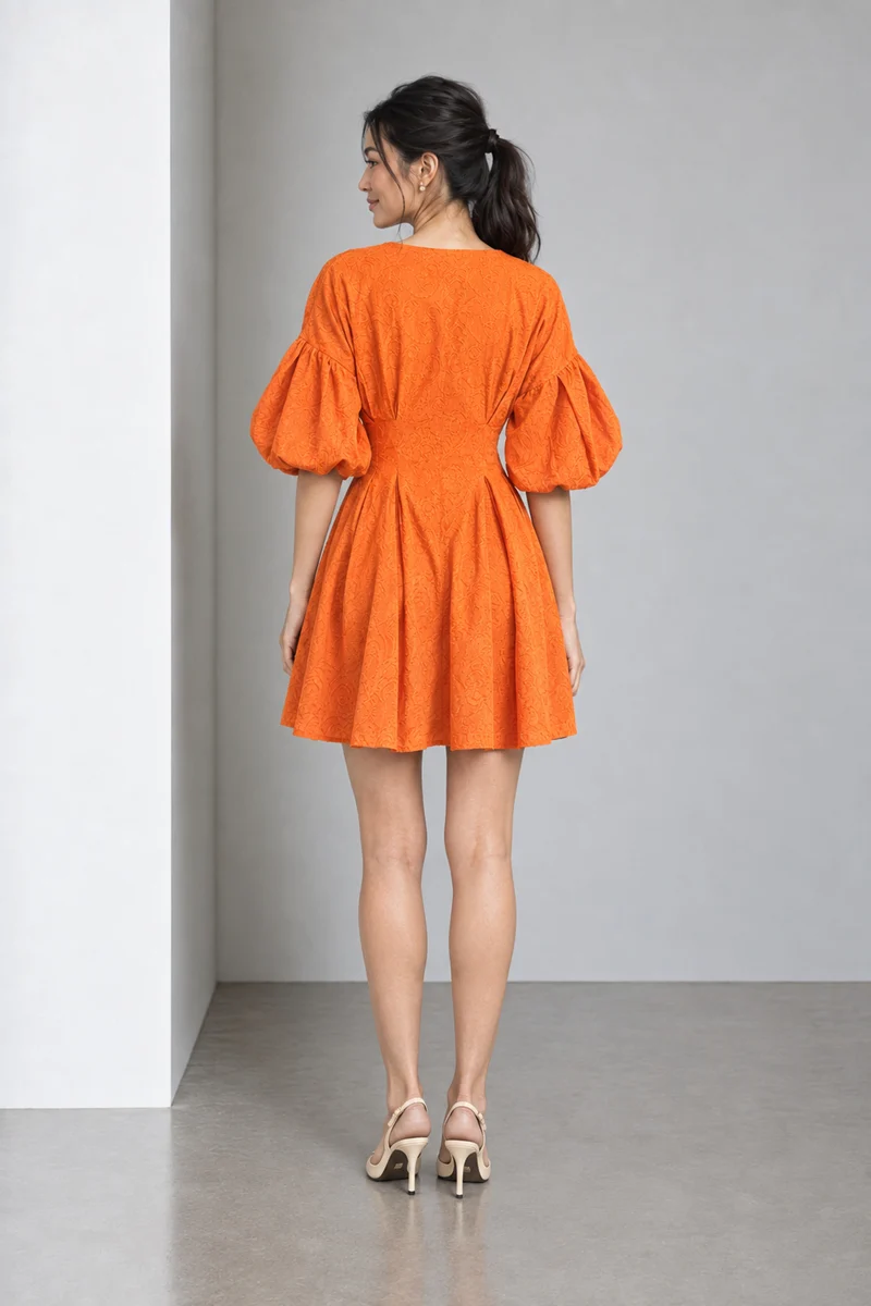 Livara|Cinched Waist Cotton Mini Dress