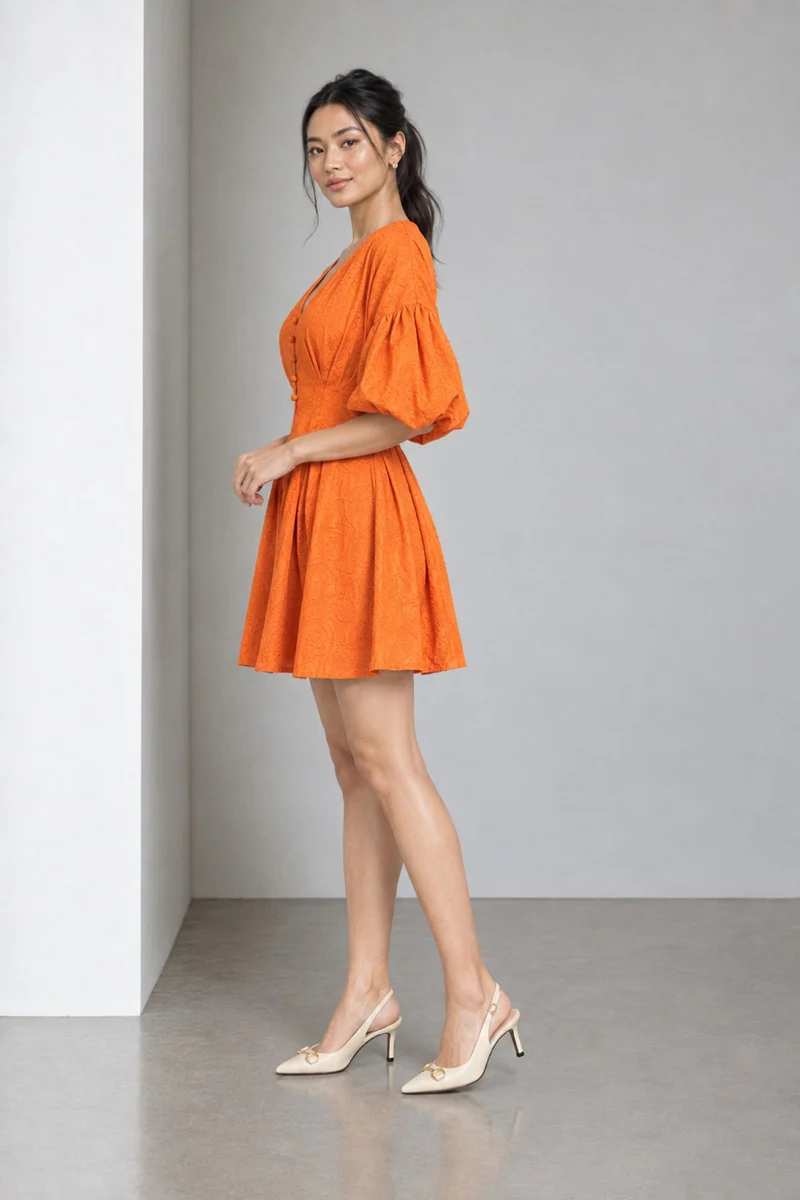 Livara|Cinched Waist Cotton Mini Dress