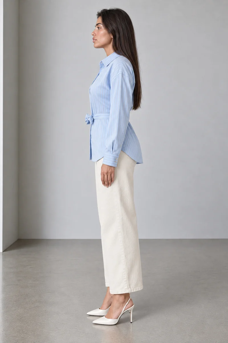Levon|Viscose Striped Shirt With Tieup