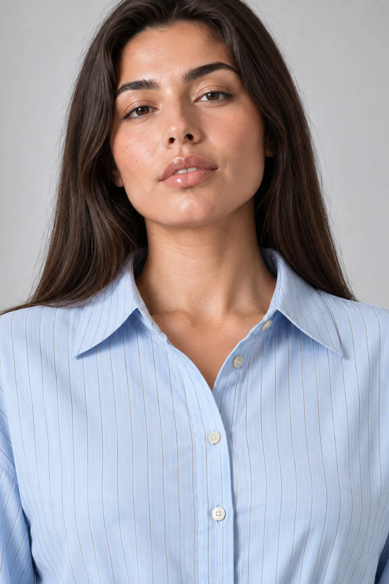 Levon|Viscose Striped Shirt With Tieup