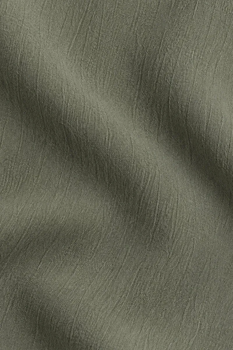 Oriva|Viscose Textured Relaxed Shirt