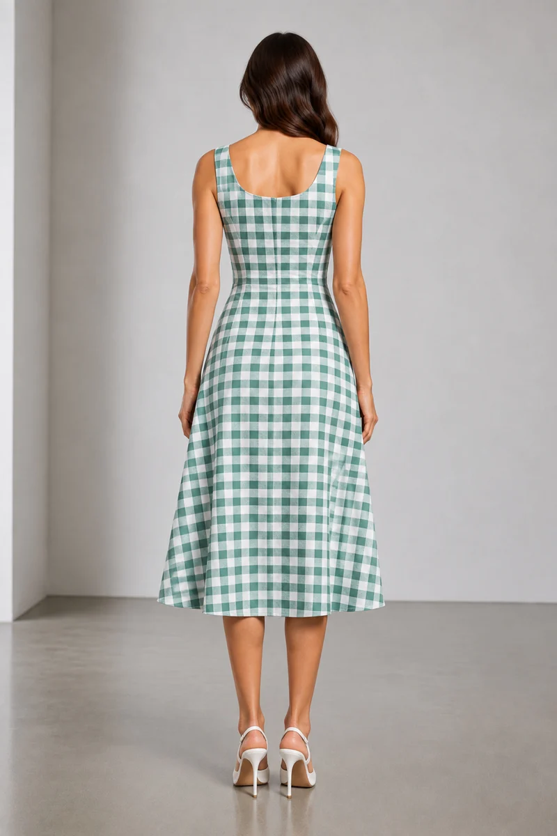 Caia|Cotton Broad Strap Panel Dress