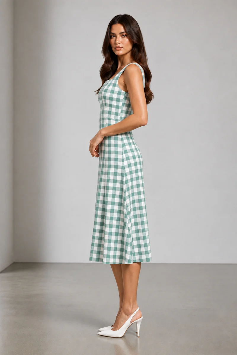 Caia|Cotton Broad Strap Panel Dress