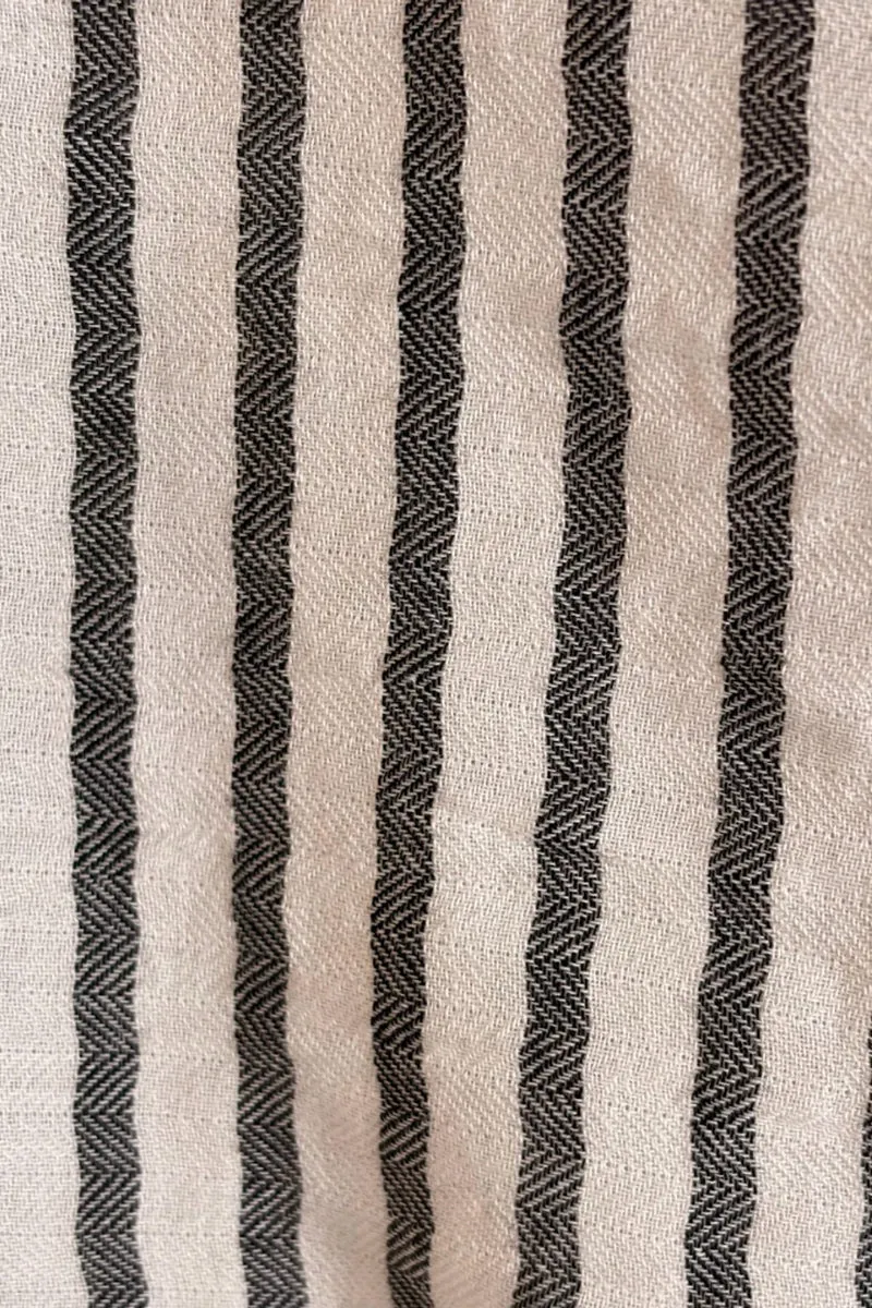 Evarae|Cotton Stripe Top With Ruffle Detail