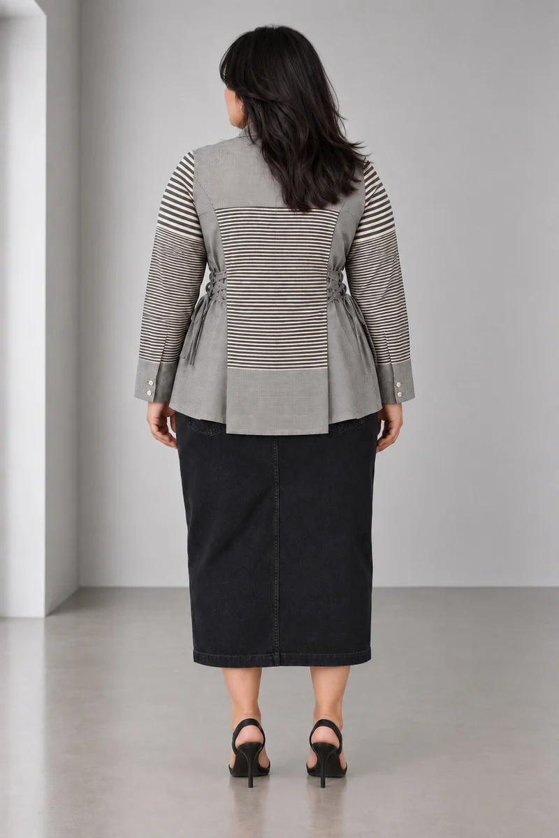 Cyrin|Cotton Shirt With Side Tie Up