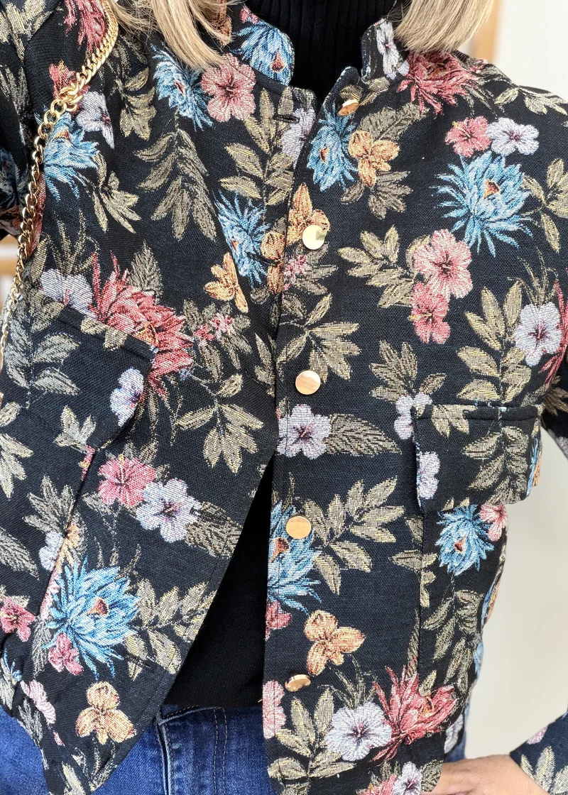 Veste texturée fleurie
