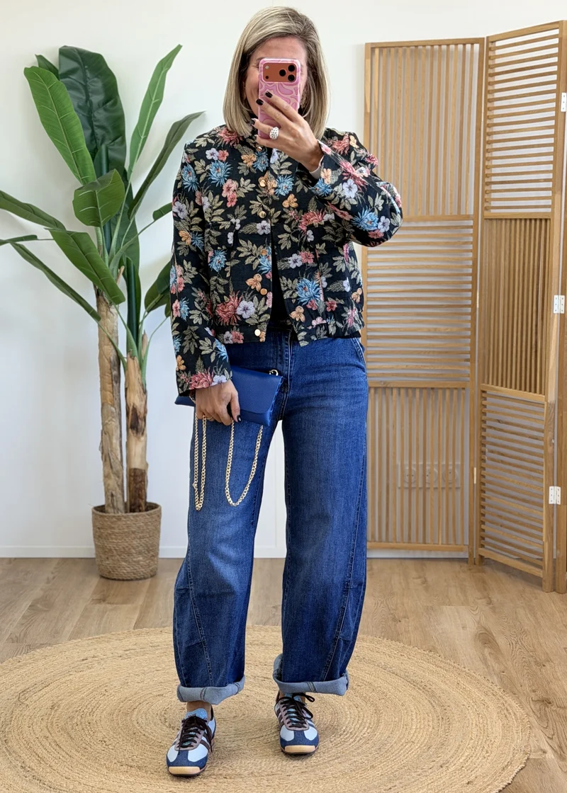 Veste texturée fleurie