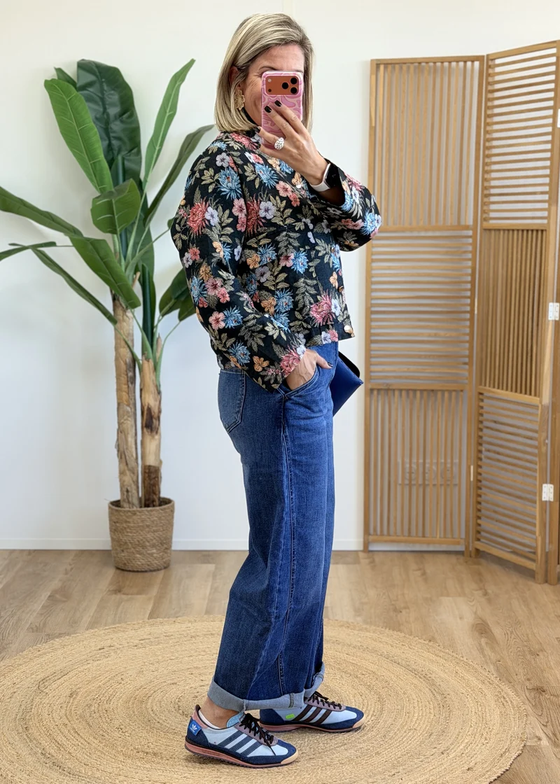 Veste texturée fleurie