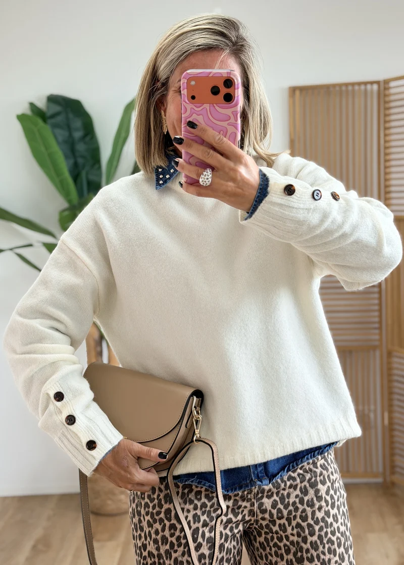 Chemise en jean cloutée