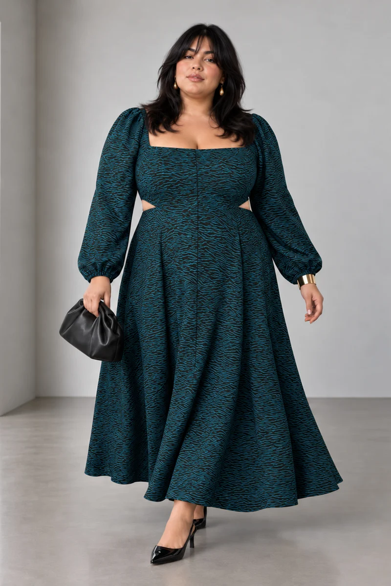 Zorin|Viscose Cutout Maxi Dress