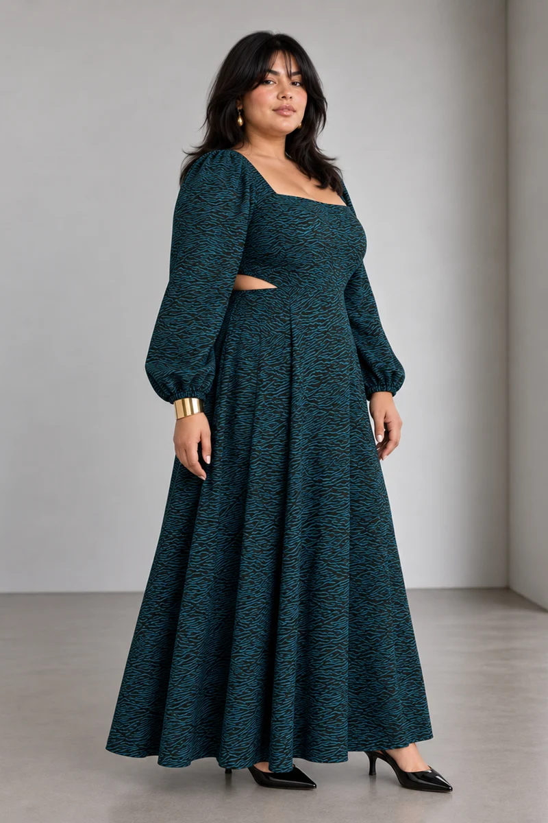 Zorin|Viscose Cutout Maxi Dress