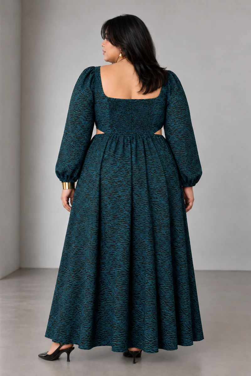 Zorin|Viscose Cutout Maxi Dress