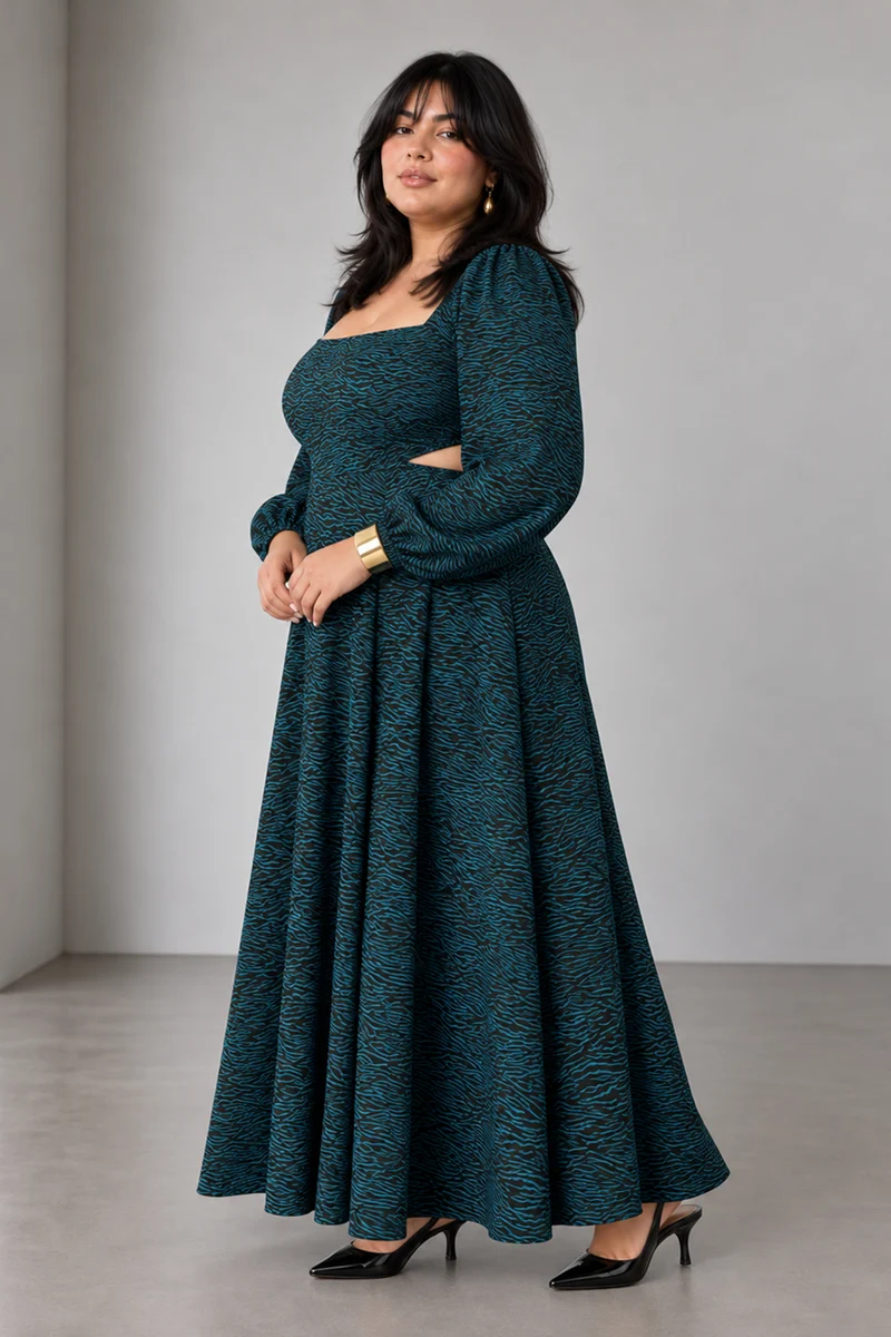Zorin|Viscose Cutout Maxi Dress