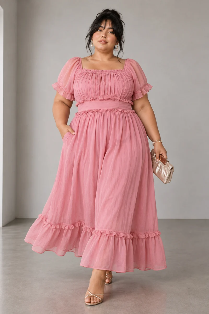 Lumera|Viscose Ruffle Maxi Dress