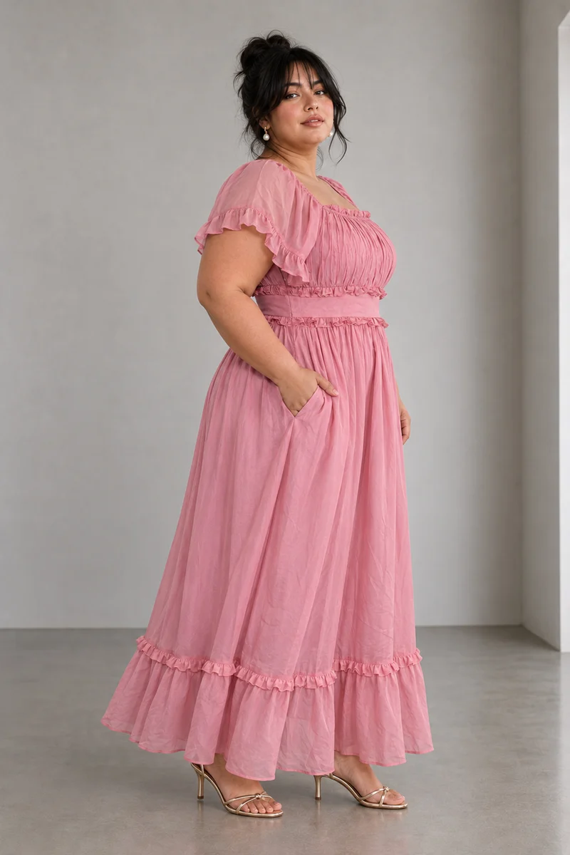 Lumera|Viscose Ruffle Maxi Dress