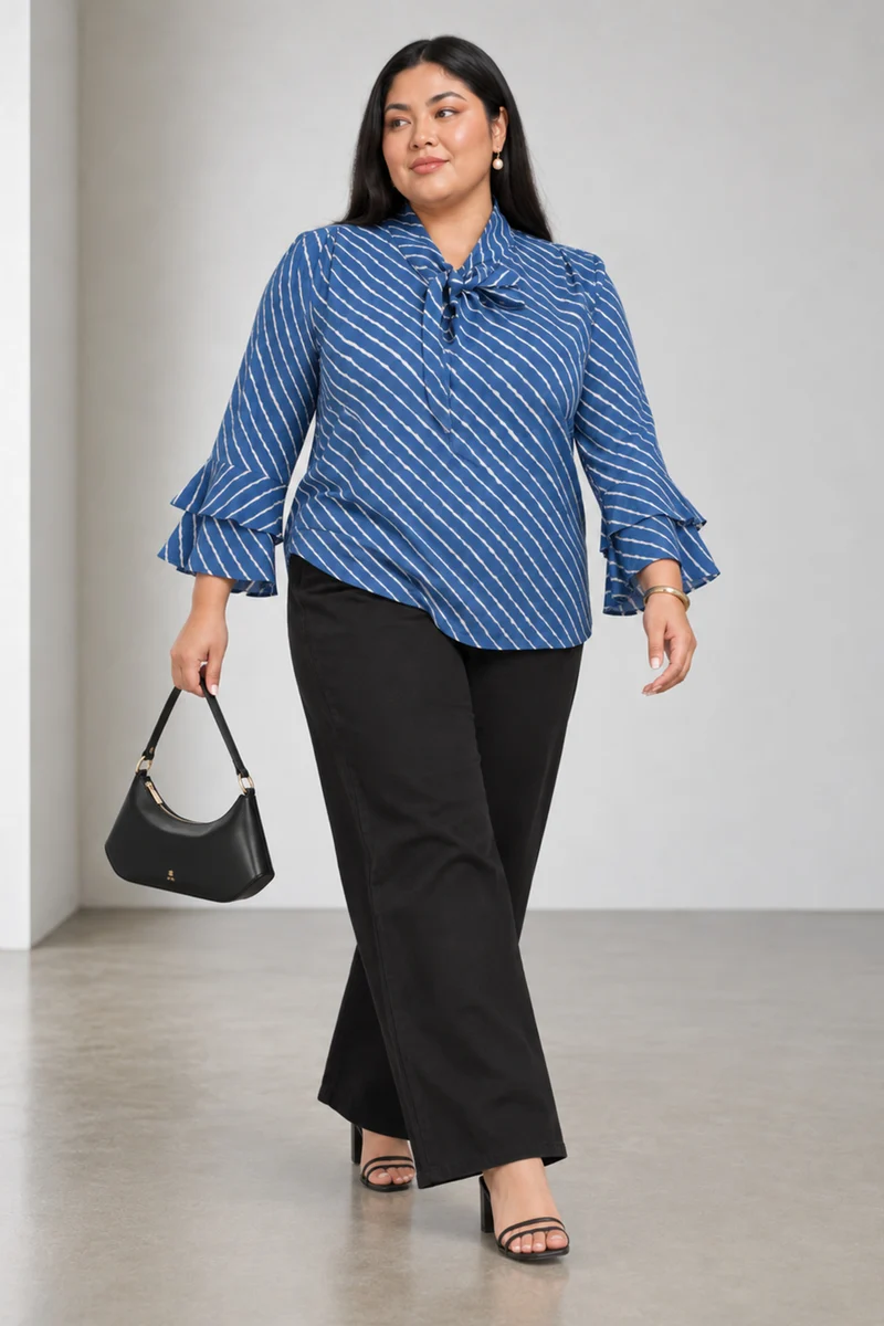Eiryn|Cotton Tie Up Neck Top