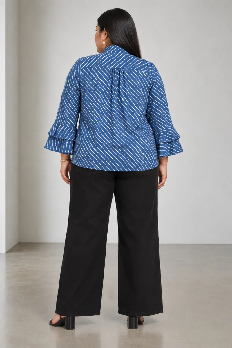 Eiryn|Cotton Tie Up Neck Top