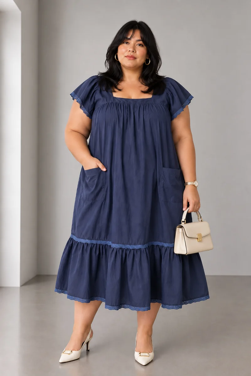 Anaby|Cotton Tiered Midi Dress