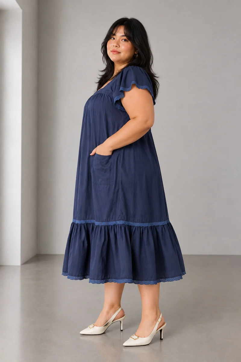 Anaby|Cotton Tiered Midi Dress