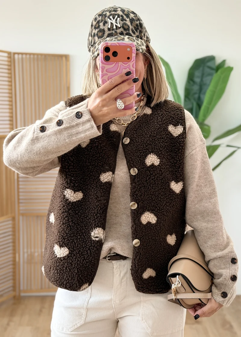 Gilet sans manches à cœurs - Made in Italy