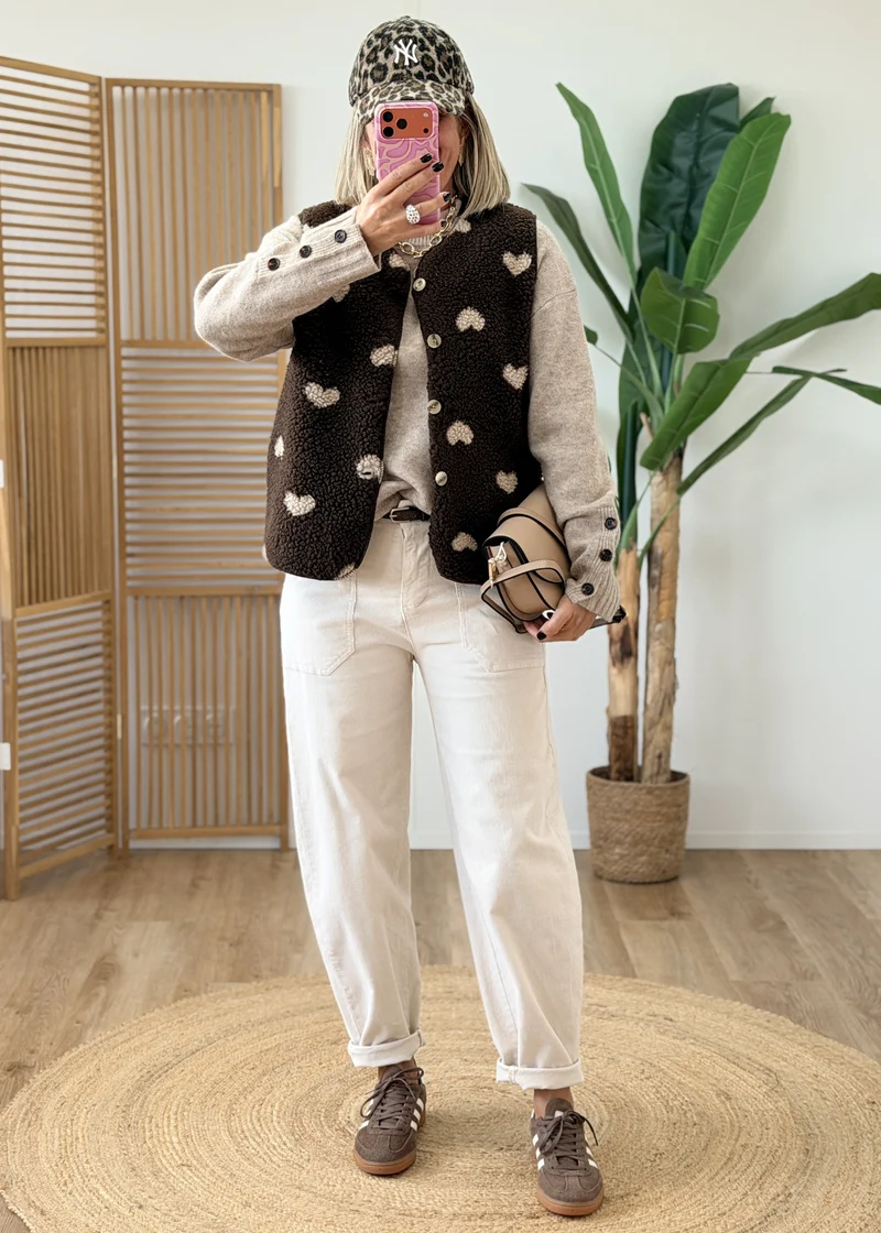 Gilet sans manches à cœurs - Made in Italy