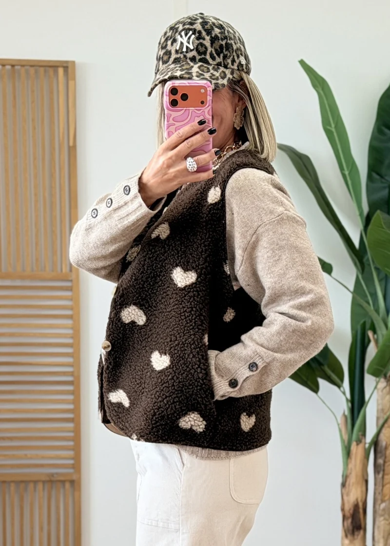 Gilet sans manches à cœurs - Made in Italy