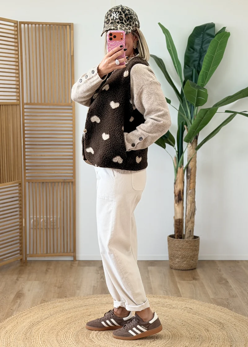 Gilet sans manches à cœurs - Made in Italy